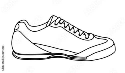 Sketch of casual shoe, sneakers.