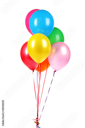 bright balloons isolated on white.