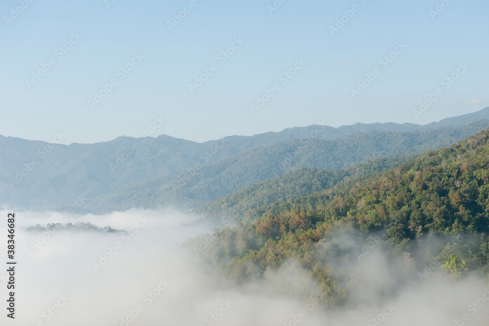 fog and mountain in Pai