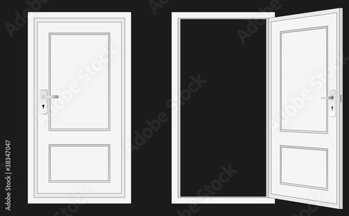 opened and closed door