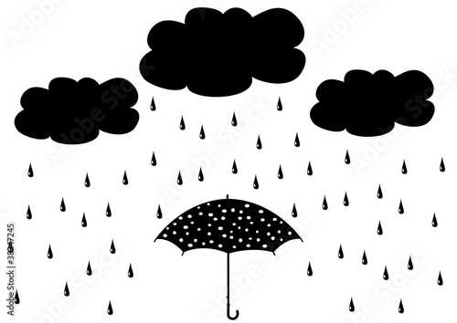 vector umbrella under rain