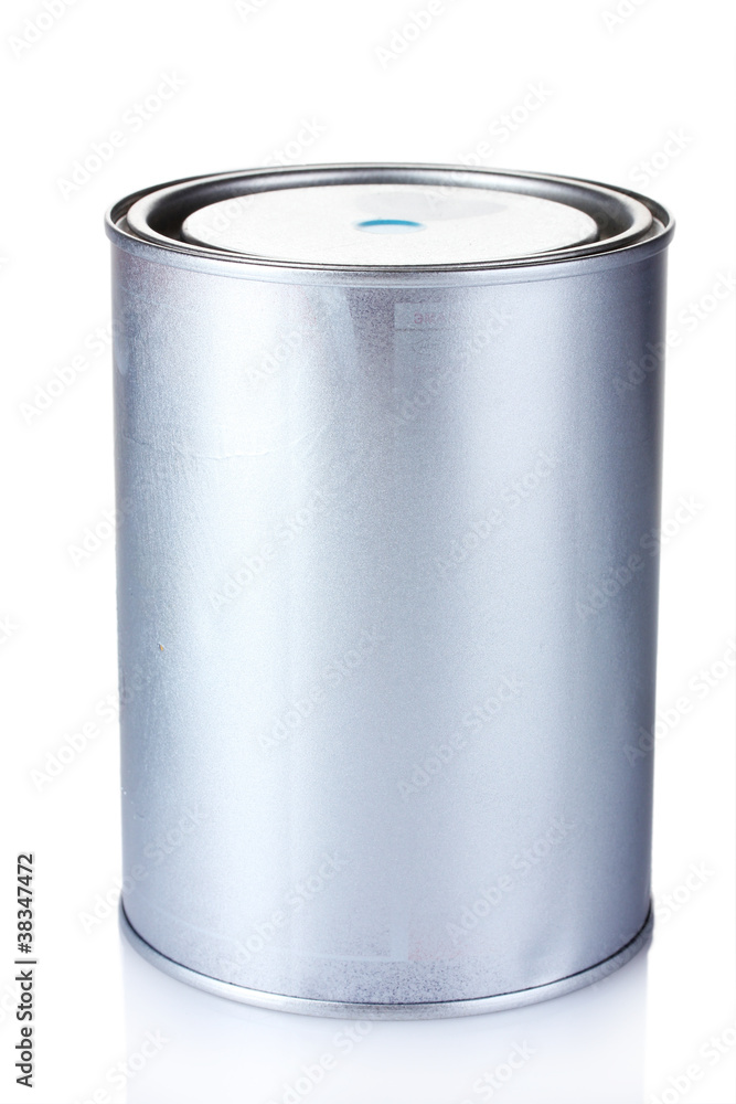 closed tin can with paint isolated on white closed tin can with paint isolated on white