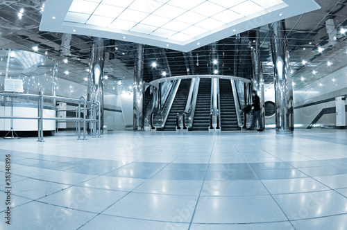 Hall with escalators