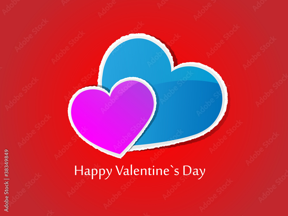 Valentine's Day card on red background. Vector illustration. Valentine's Day card on red background. Vector illustration.