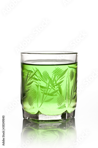 Glass of green lemonade