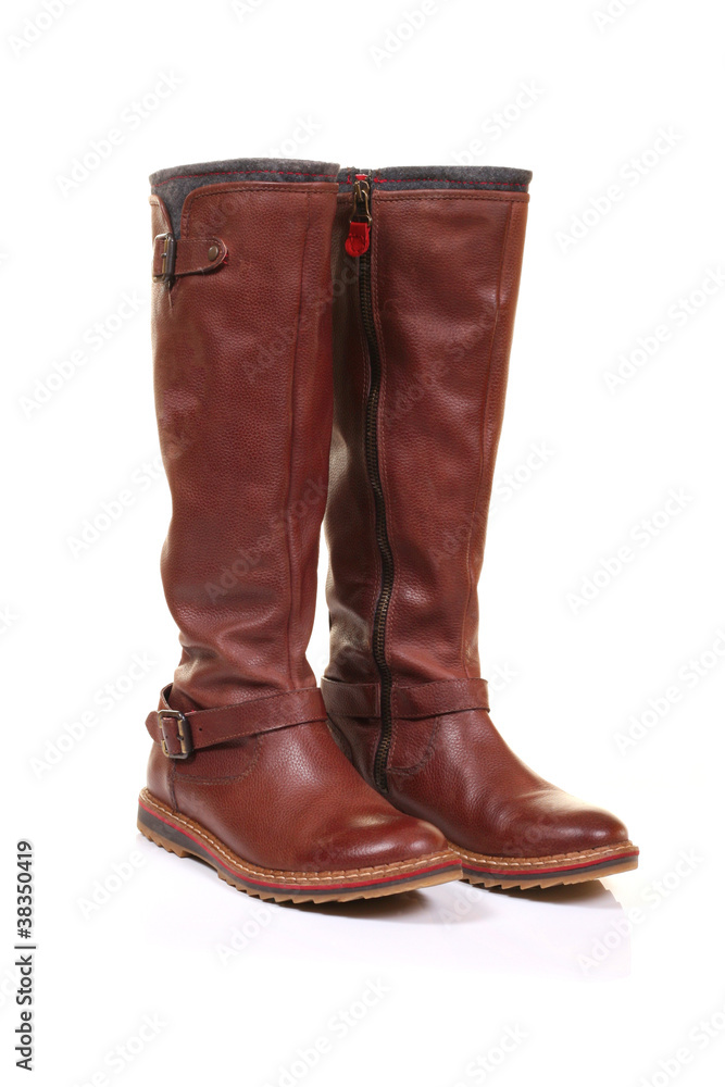 brown leather boots