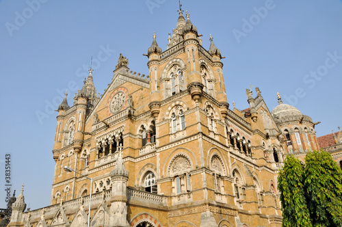 Obraz na płótnie Victoria Terminus Train Station in Mumbai (India) w salonie