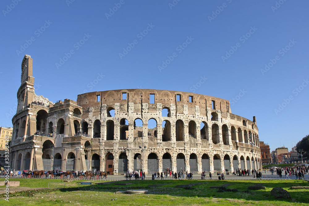 Ruins of great stadium Colosseum, Rome, Italy