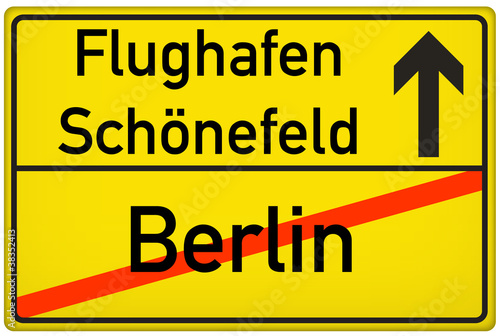 Schild Flughafen Schönefeld Berlin