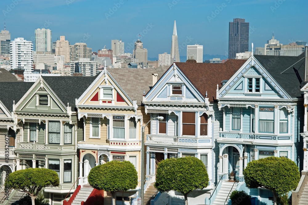 Alamo Square in San Francisco with Victorian houses Alamo Square in San Francisco with Victorian houses