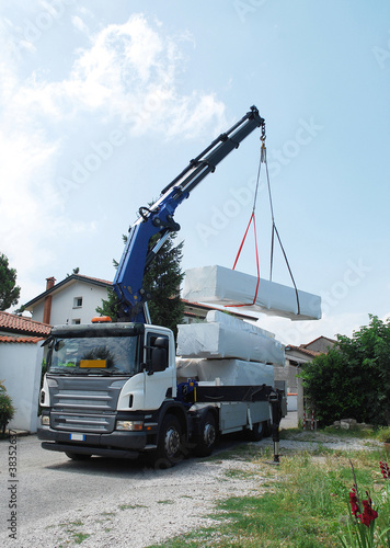 Truck Delivering Wood Package