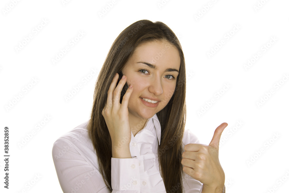Attractive business woman talking on the phone Attractive business woman talking on the phone