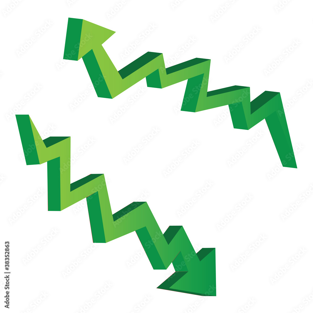 green arrow illustrations for economic concept green arrow illustrations for economic concept