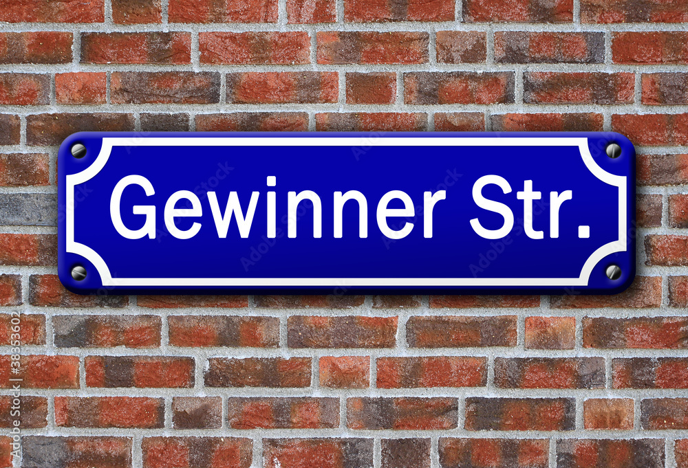 Strassenschild - Gewinner Straße Strassenschild - Gewinner Straße
