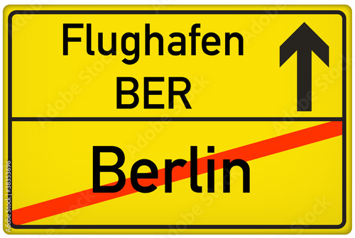 Schild Flughafen BER Berlin