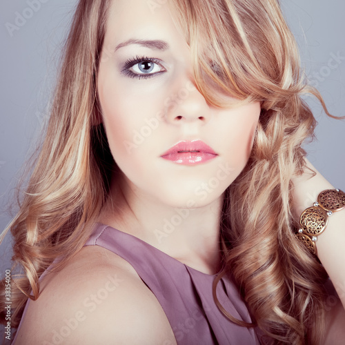 portrait of young beautiful girl face