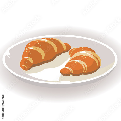 Croissant on the dish