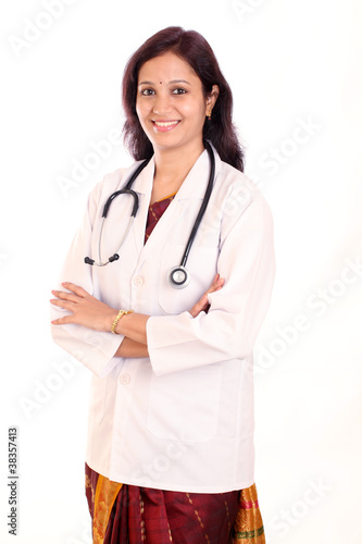 Smiling Indian doctor woman