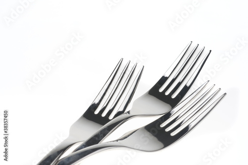 Forks over white