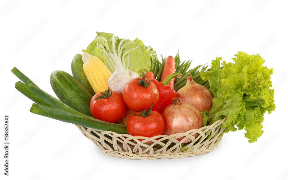 fresh healthy vegetables in the basket fresh healthy vegetables in the basket