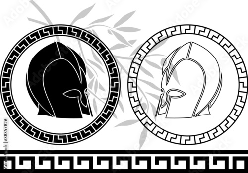 fantasy ancient helmets. stencil. second variant