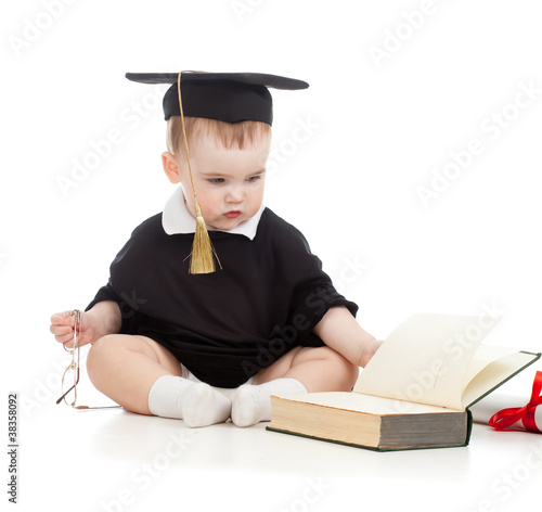 Baby in academician clothes...
