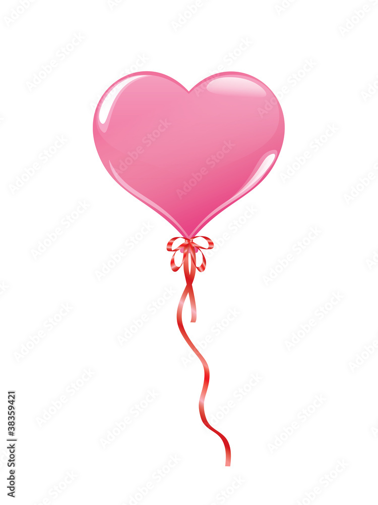 pink balloon in shape of heart