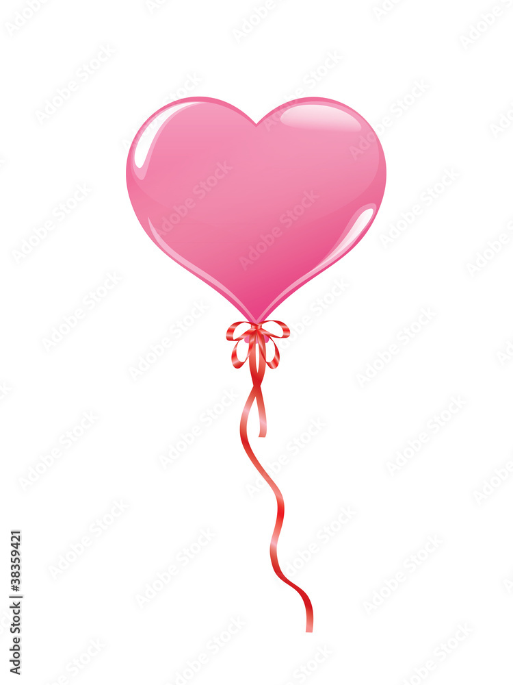 pink balloon in shape of heart pink balloon in shape of heart