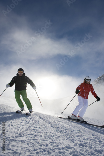 Skifahrer auf den Pisten