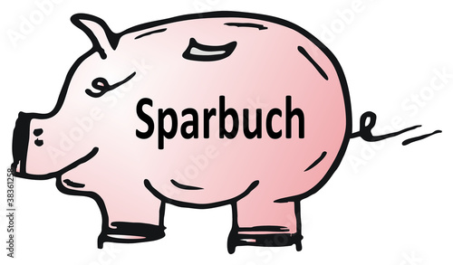 Spachschwein, Sparbuch - sparen