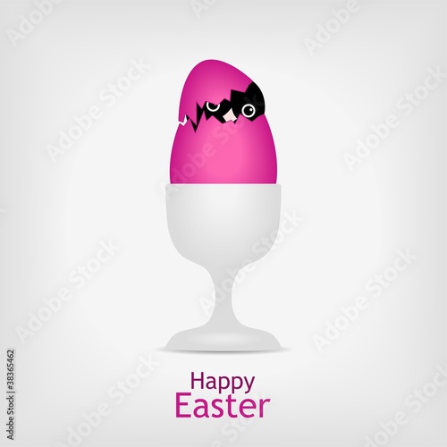chicken in pink easter egg