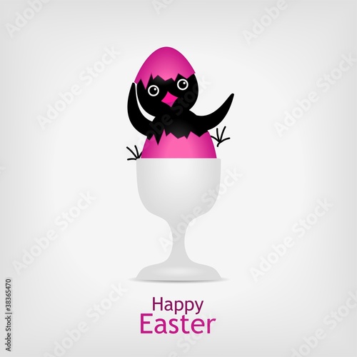 chicken in pink easter egg