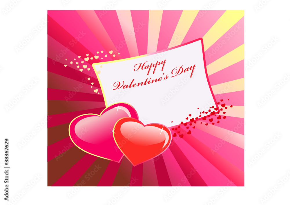 Valentine's day vector background with two hearts Valentine's day vector background with two hearts