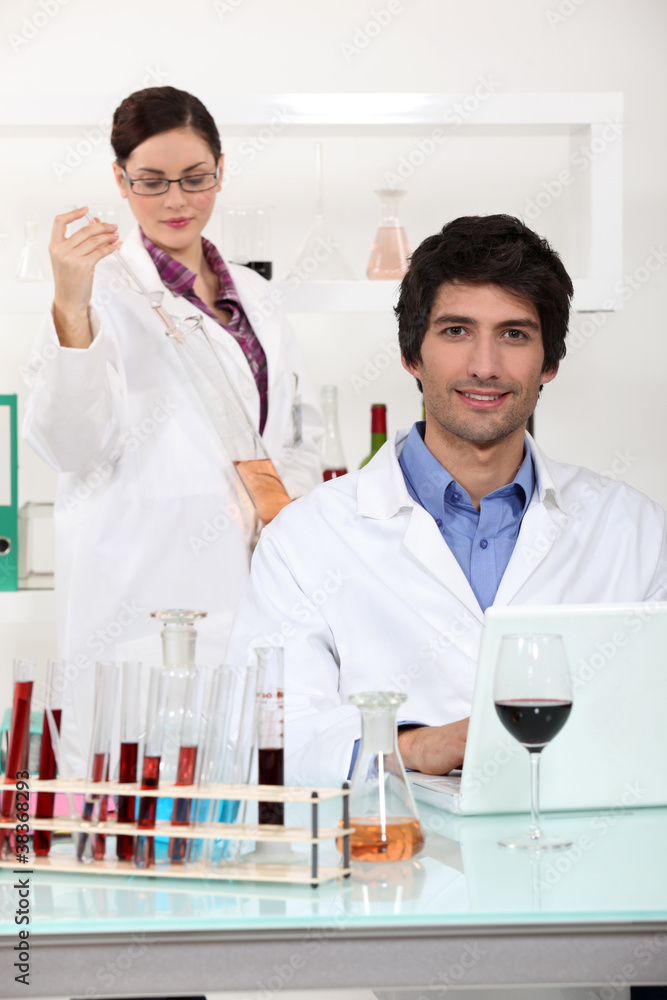 wine expert in a lab wine expert in a lab