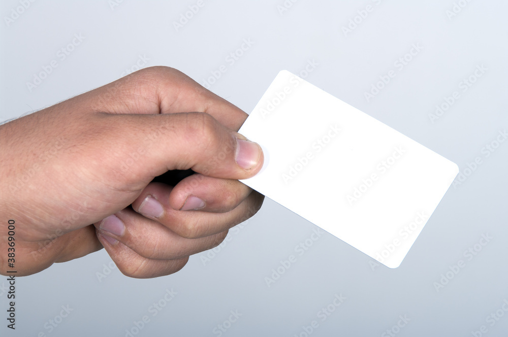 Paper card in hand