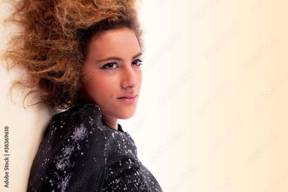 Beautiful woman lying, studio shot Beautiful woman lying, studio shot