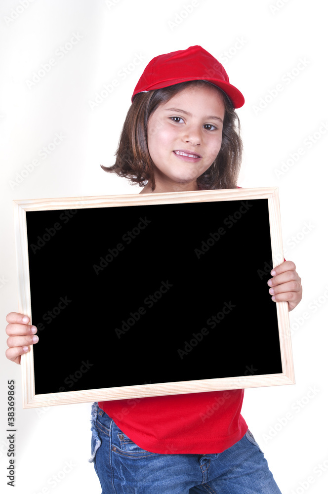 little girl holding a board little girl holding a board