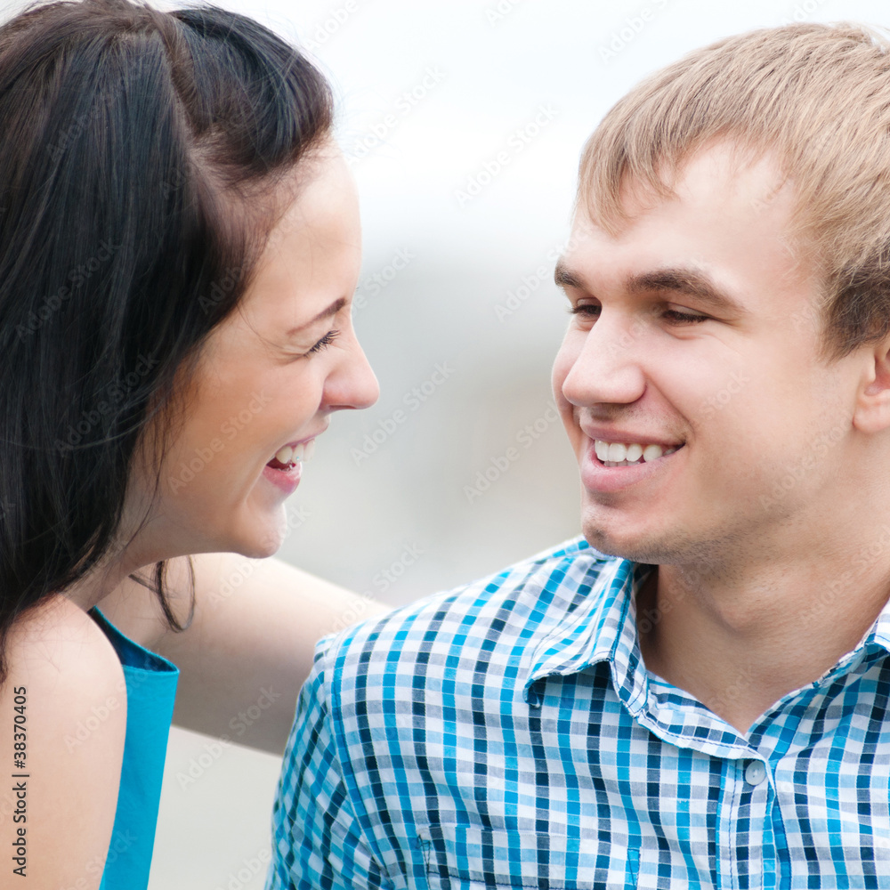 Portrait of a beautiful young happy smiling couple Portrait of a beautiful young happy smiling couple