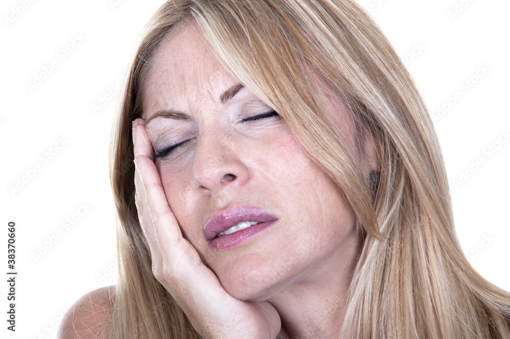 blonde woman in pain is having toothache blonde woman in pain is having toothache