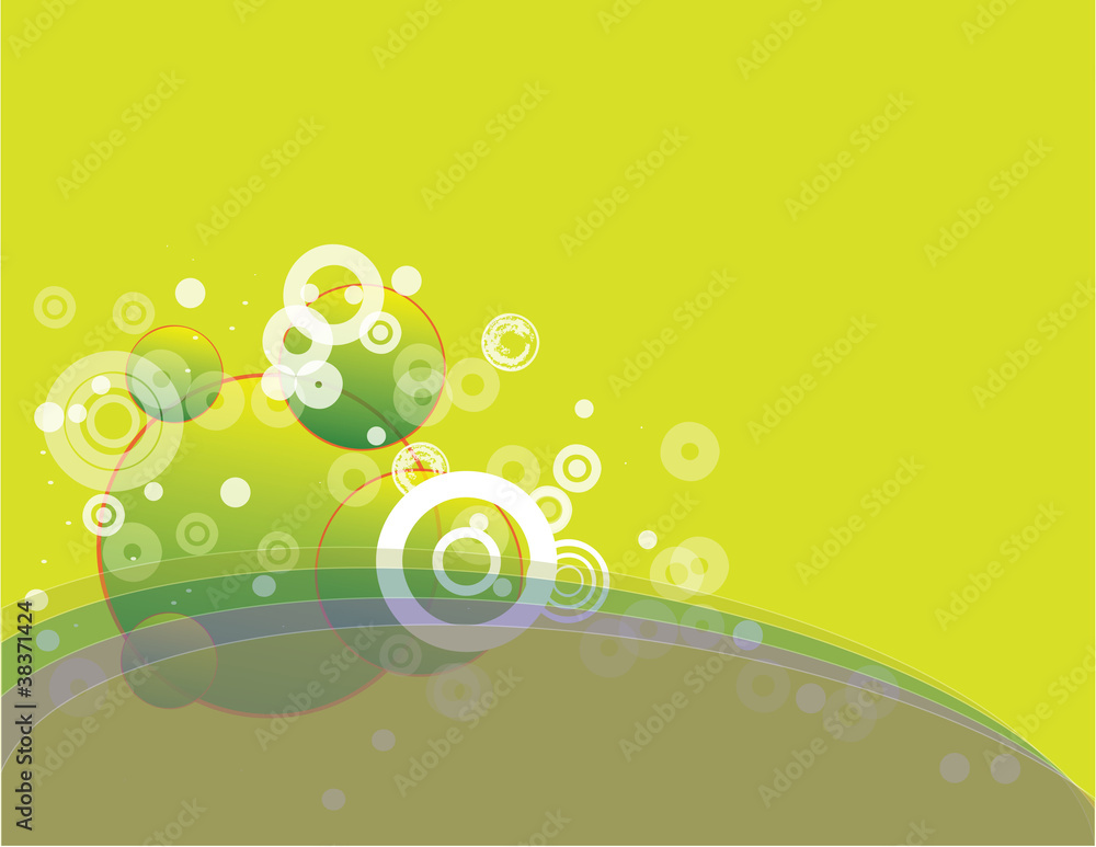 Green background with circles