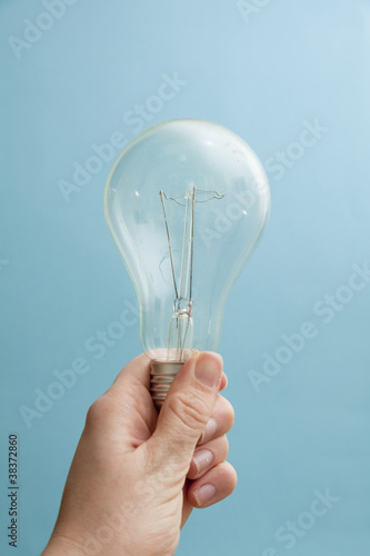 Light Bulb on a blue background.