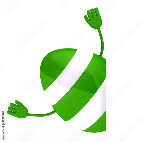 green easter egg wave hands
