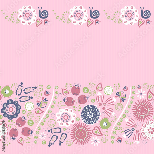 seamless ornament of bright decorative flowers
