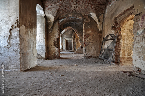 The ruins of Banffy Castle in Bontida, near Cluj Napoca, Romania