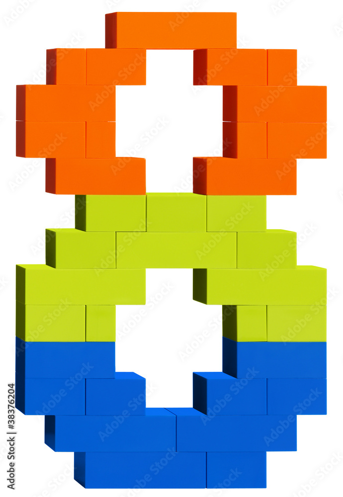 Obraz premium Plastic block number eight