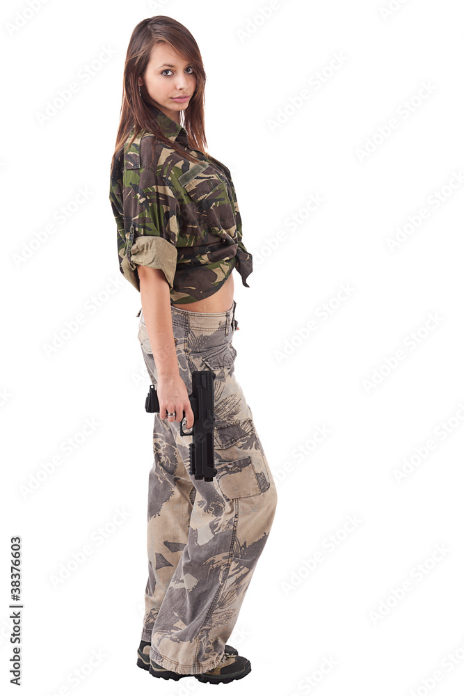 Woman soldiers posing Woman soldiers posing