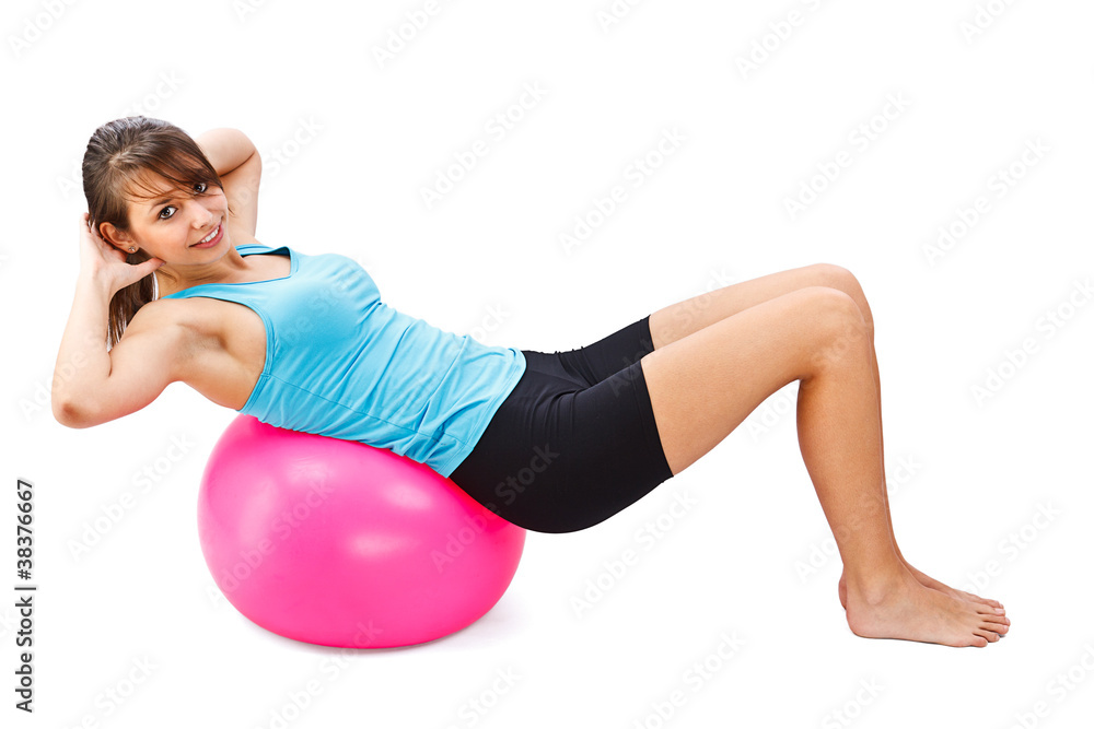 Fototapeta premium Woman with fitness ball