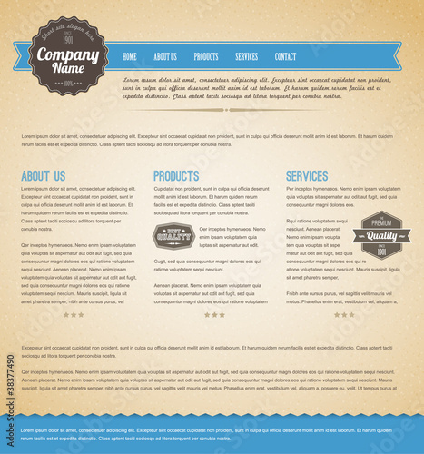 Retro vintage web page template
