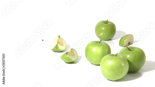 Wallpaper Mural Apple being knocked by another apple and falling into pieces Torontodigital.ca