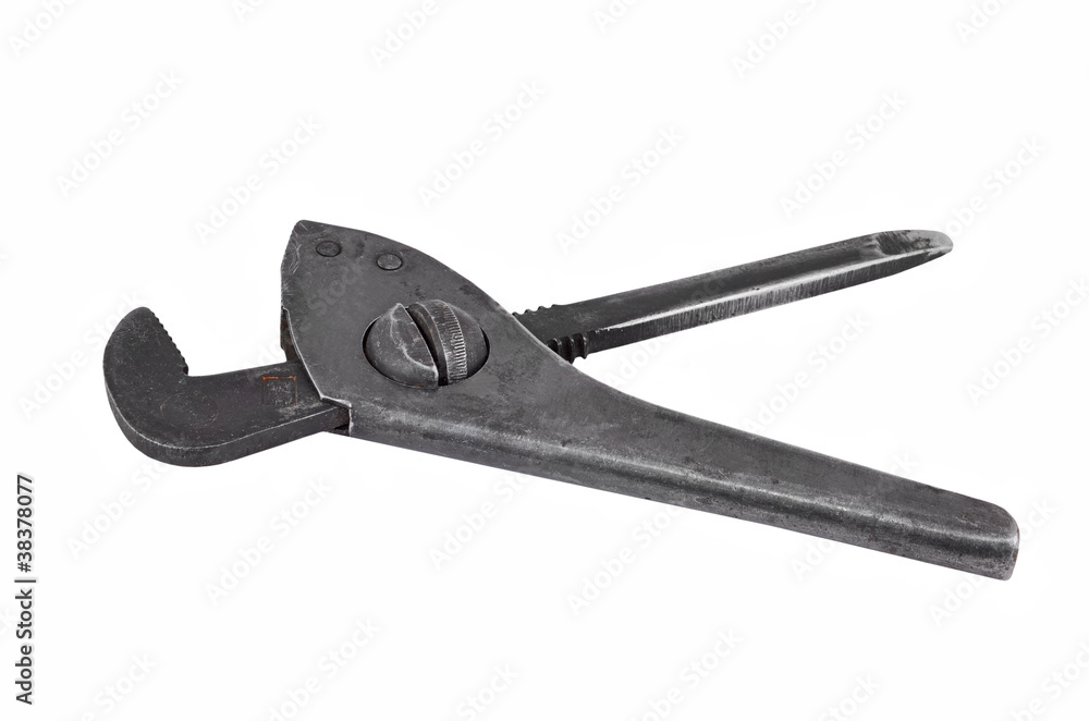 Adjustable gas wrench, isolated on white background Adjustable gas wrench, isolated on white background